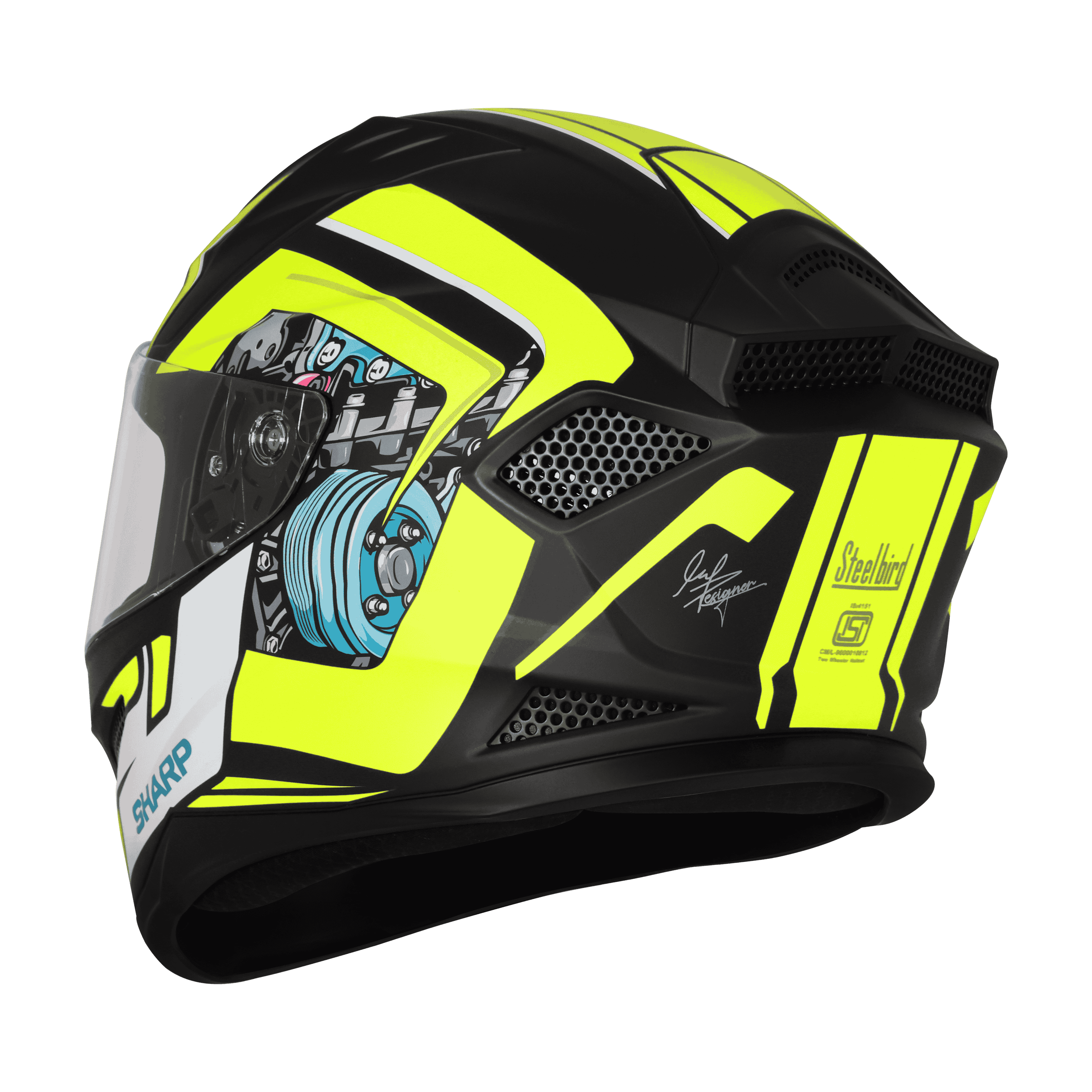 SBH-25 SV SHARP SPIKY MAT BLACK WITH NEON